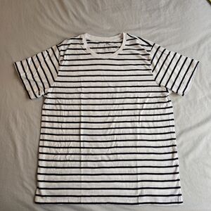 Primary sz L White & Navy Nautical Stripe Shirt